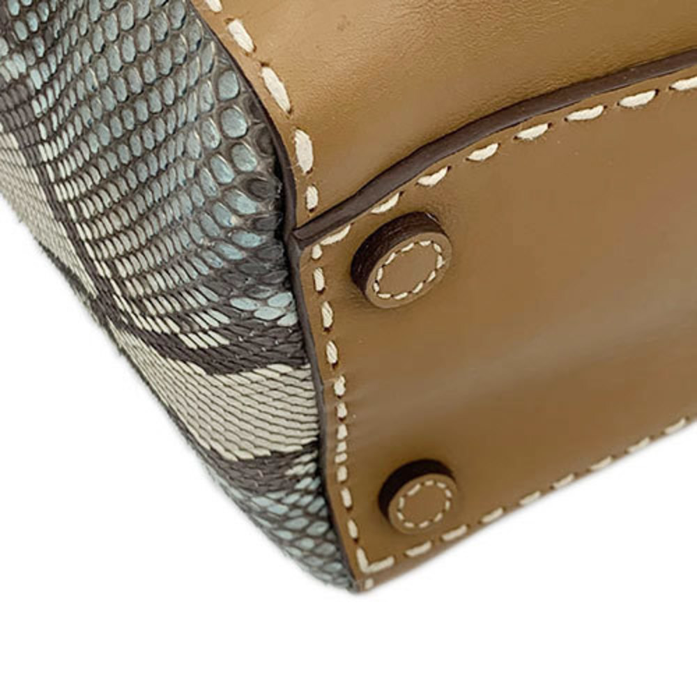 Prada 2way Silver Handbag Python Shoulder Leather… - image 4